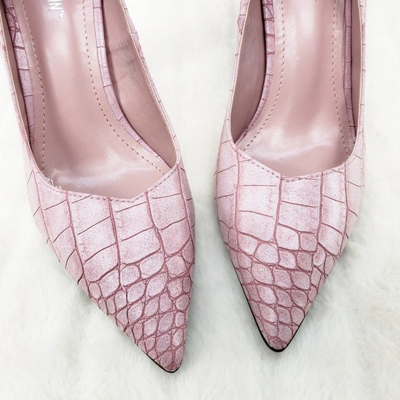 Lilac Snake Removable ankle strap Pumps High Heels - Picture 10 of 14